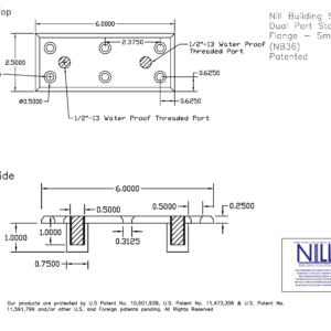 Dual Port Stainless Flange-Smooth (NB36)_2023-Model