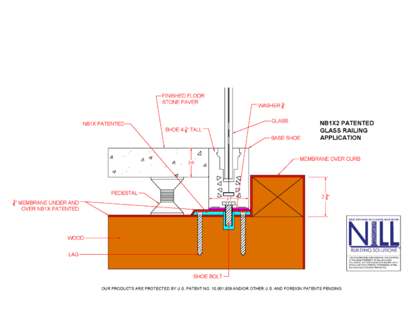 NB1X2 GLASS RAILING Application w curb